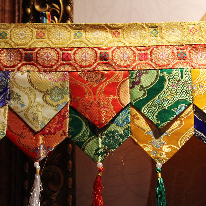 围幔藏式帷幔西藏布艺围帘五色藏传佛教佛堂装饰帷幔装饰