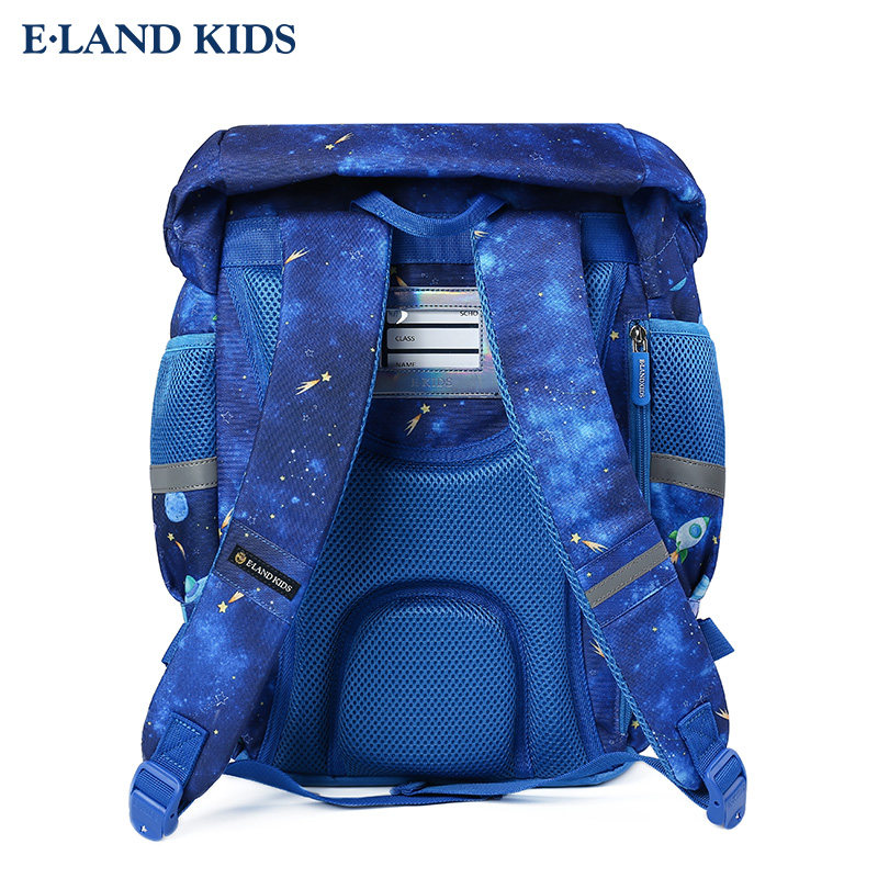 elandkids衣恋童装新款女童男童银河系拼接双肩背包书包