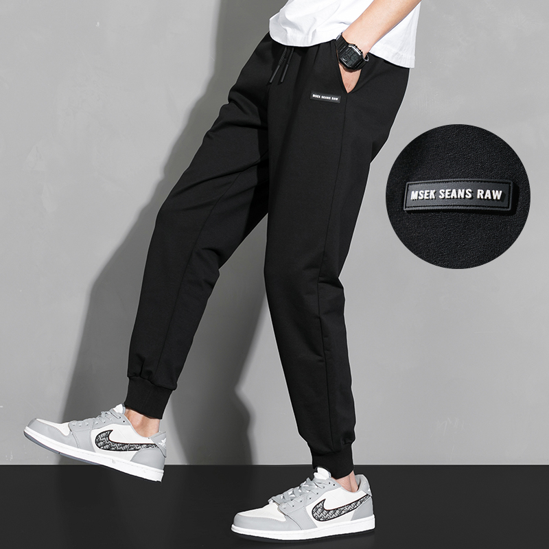 长裤子男春季黑色休闲运动裤春秋冬款夏季九分裤抽绳小脚束脚卫裤