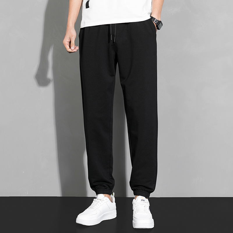 长裤子男春季黑色休闲运动裤春秋冬款加绒夏季抽绳小脚束脚裤卫裤