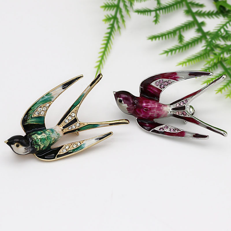 气质燕子胸针可爱日系女大衣毛衣高档配饰百简胸针