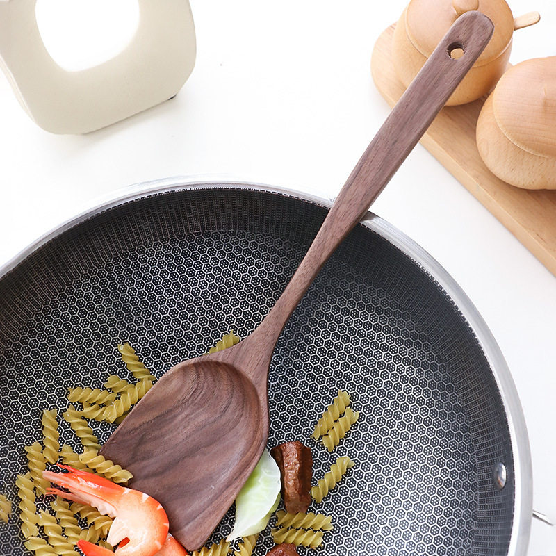 欧美复古木质烹饪勺铲胡桃木厨具套装不粘锅菜铲汤勺