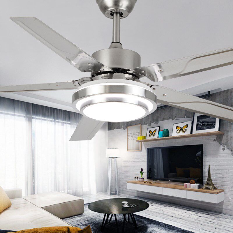 吊扇客厅led简约现代铁叶家用带餐厅电扇卧室吊扇
