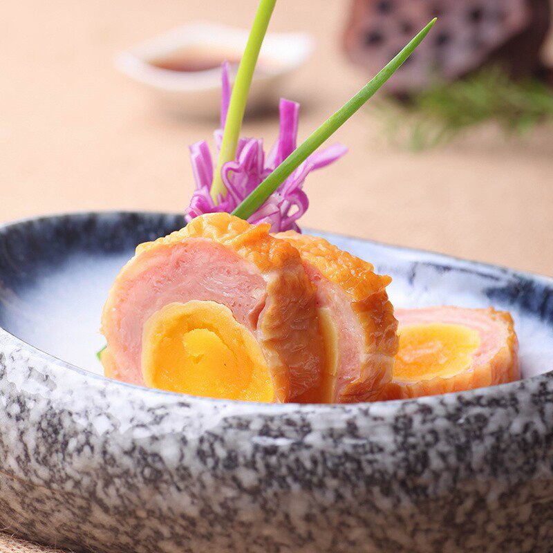 寿司料理酒店专用第一蛋黄鸭卷切片即食多省凉菜