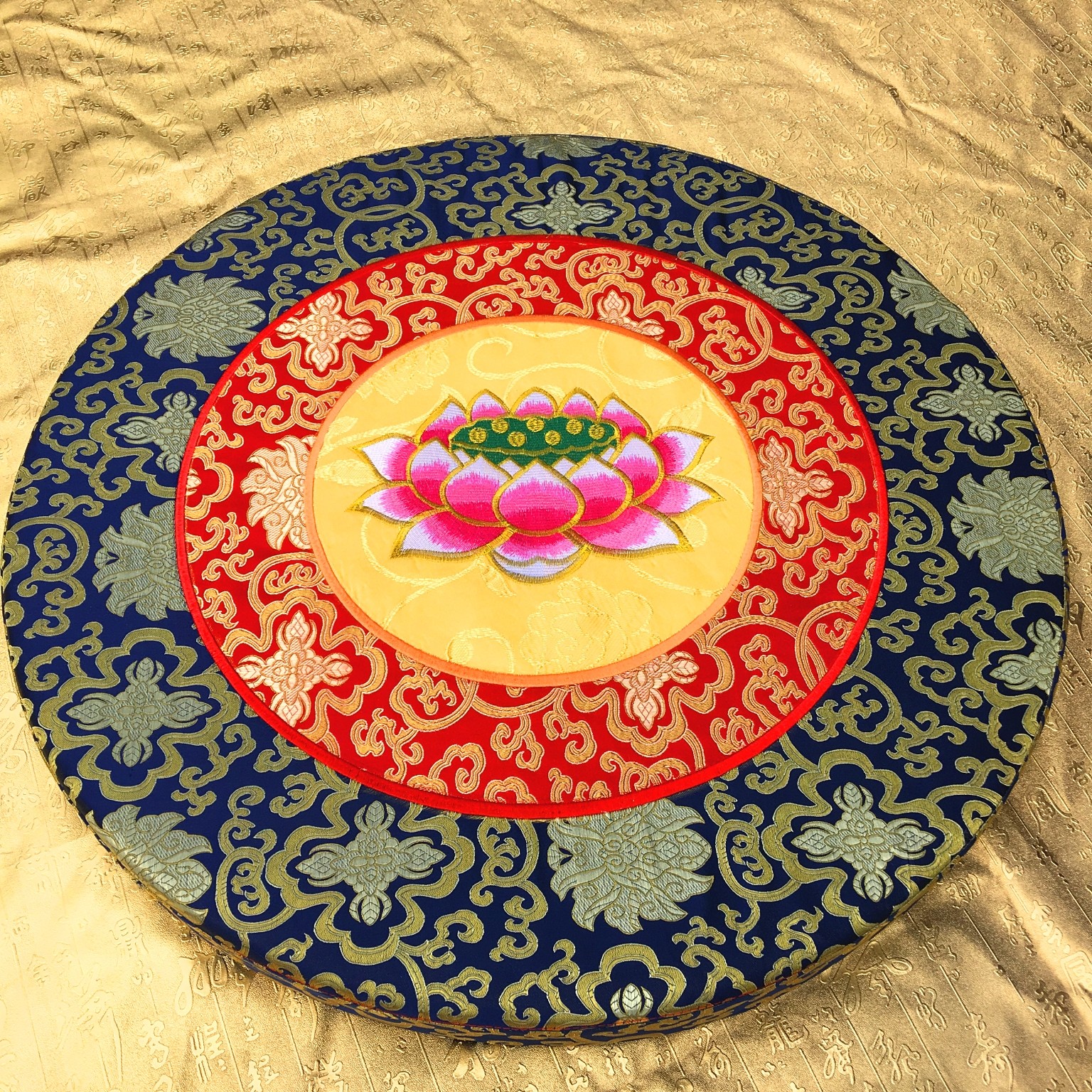 佛教包邮拜佛垫拜蒲团现代中式椰丝绣花圆形蒲团