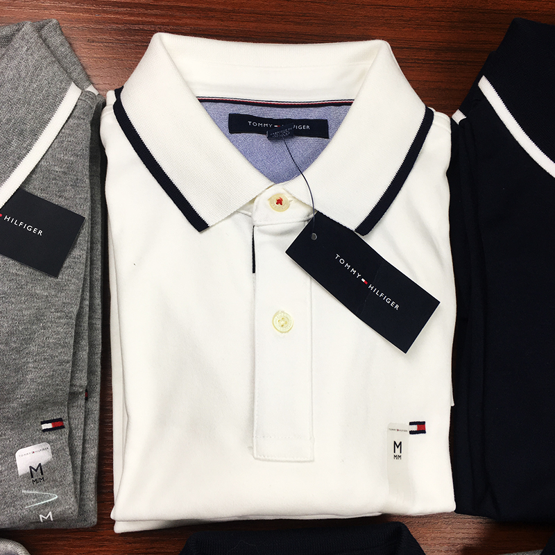 队长TOMMY HILFIGER男士夏季新纯色简约棉质短袖POLO衫T恤汤米
