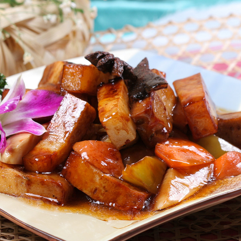 冷冻袋装素红烧肉素肉佛家斋菜纯素豆制品食品素肉