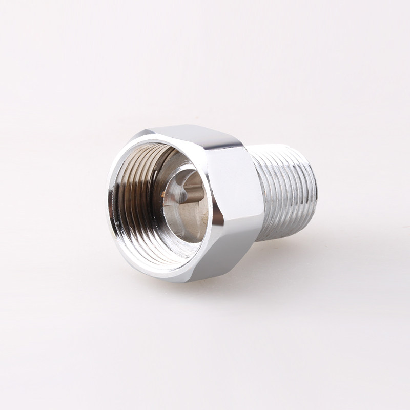 明装三角淋浴花洒龙头转接头配件铜活接头混水花洒配件