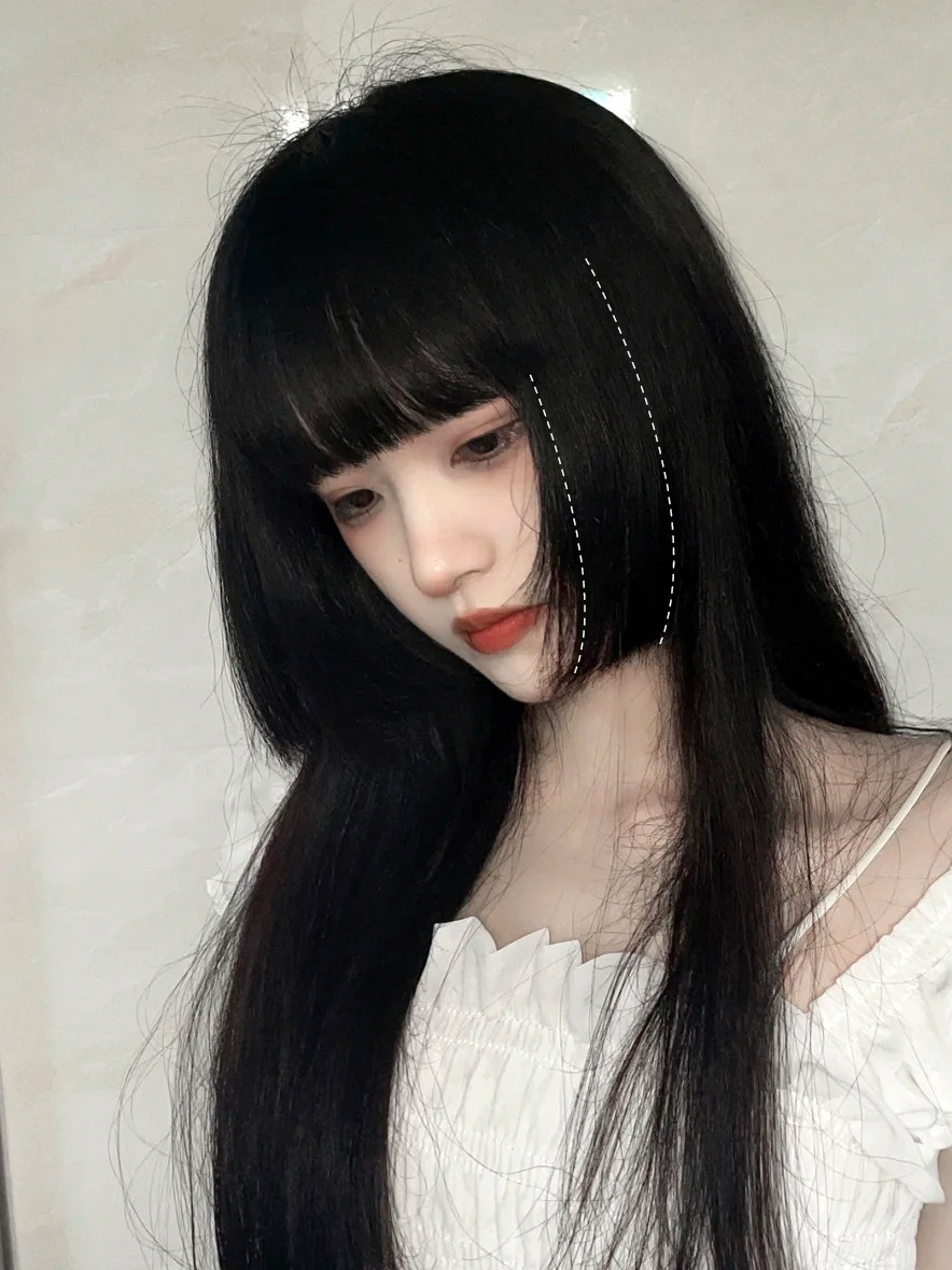 刘海假发姬发公主切齐留海lolita日系软妹发际刘海片