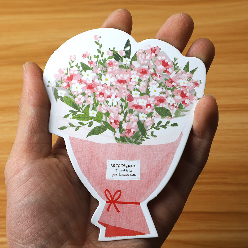 盒装异形明信片三八妇女节女神手绘文艺小清新教师节卡片贺卡