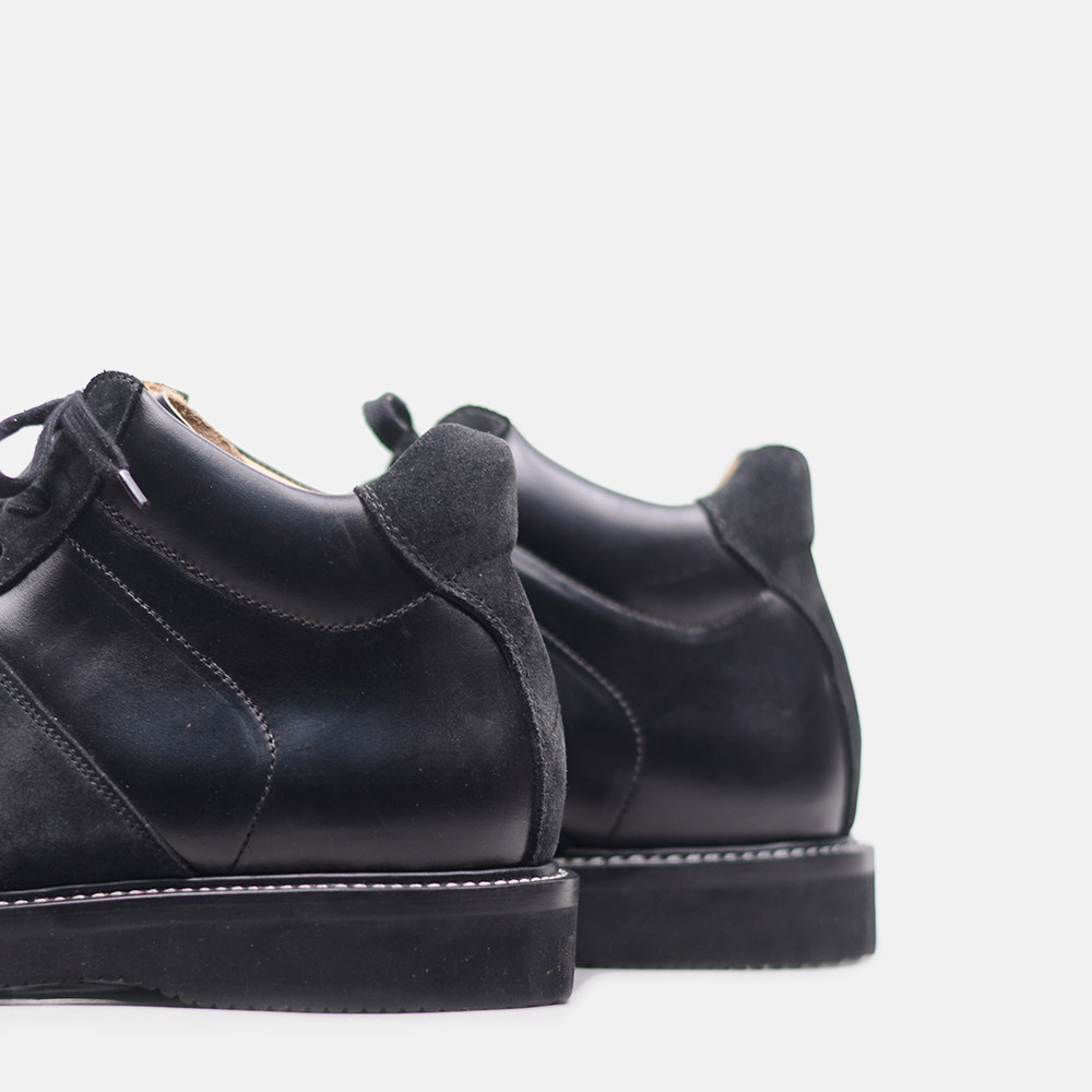 强尼制靴复古德国训练全真真皮休闲运动系带高帮德高帮鞋