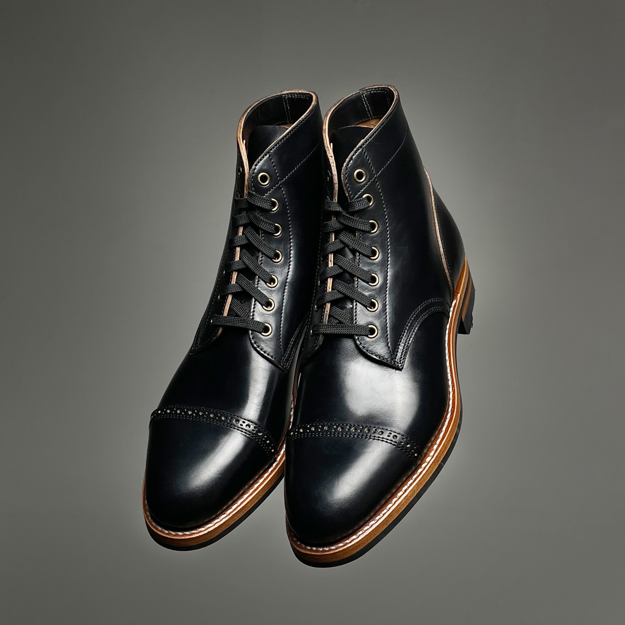 强尼制靴意大利maryam马皮高帮男绅士德比固特异制法马丁靴