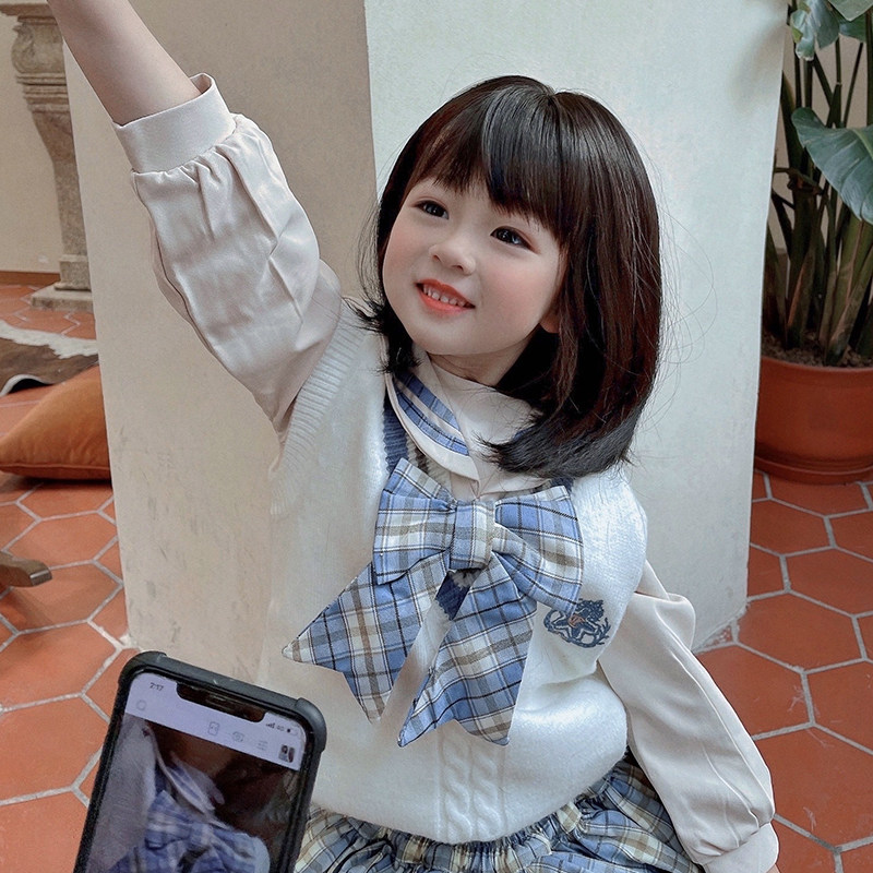 刘海内仿真短发海内全头公主发套女童bobo宝宝假发