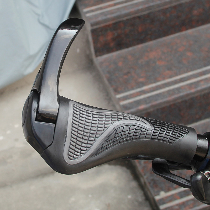 单车山地车把手橡胶自行车把套铝合金副把羊角肉球配件装备