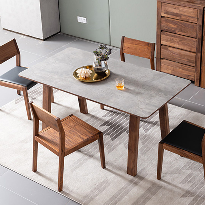 餐桌北欧锐驰挪亚家具岩板家用小户户型现代简约岩板餐桌