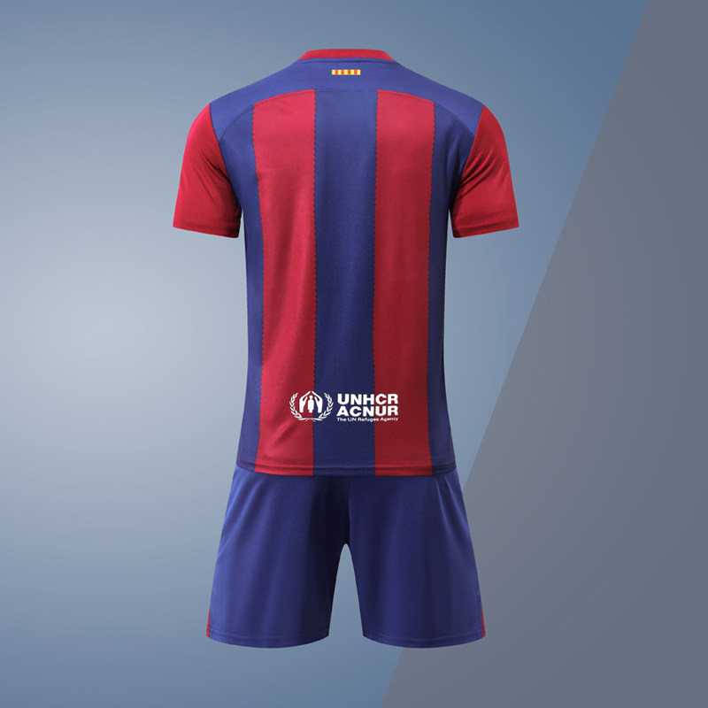 2324巴萨客场球衣梅西德容足球服成人儿童队服定制莱万印字比赛服