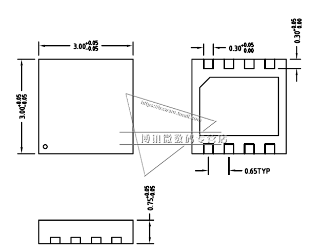 wsonqfndfn8烧录座3mm065脚距转换烧写适配器socket连接器