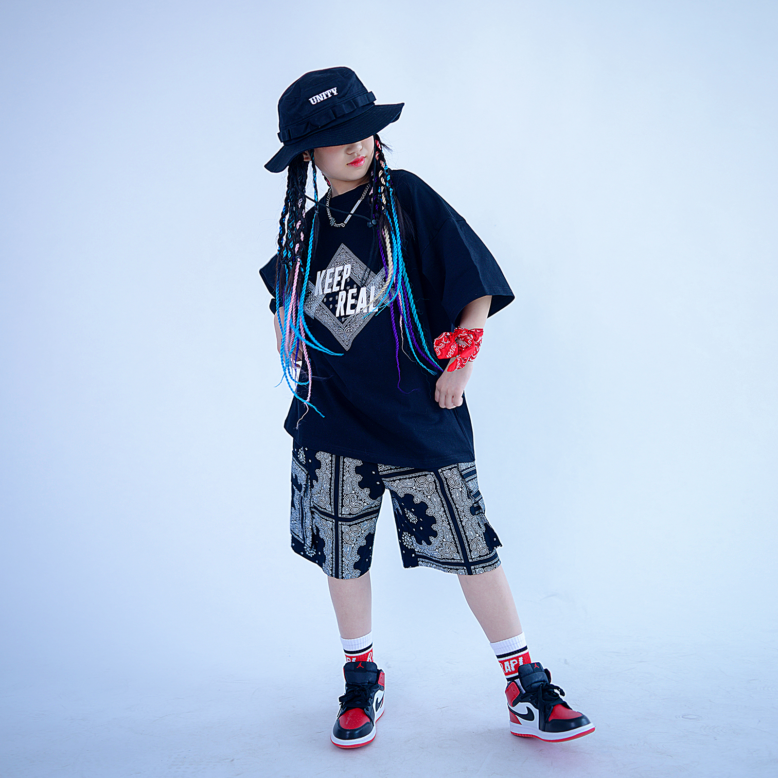 习舞六一儿童腰果嘻哈街舞套装男童小学生hiphop儿童演出服