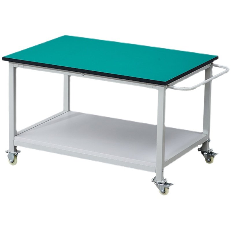 防静电带轮可移动手推车双层活动工作台车间维修钳工工作台