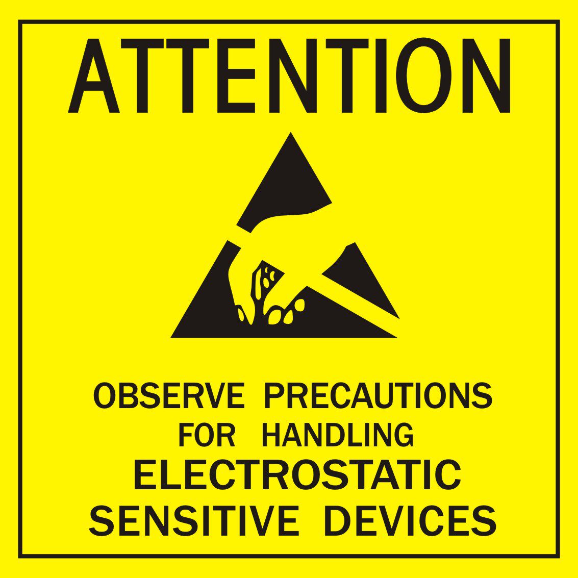 attention防静电esd无尘室caution注意静电防护 等级禁止触摸标贴