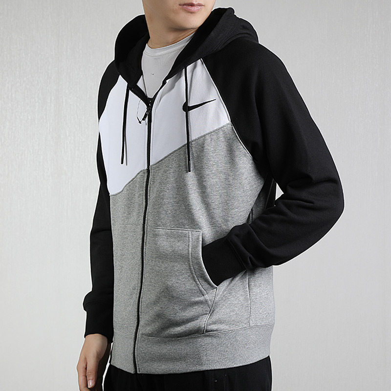 nike耐克套装男2019秋冬季新款拼接男士休闲装宽松跑步运动服外套
