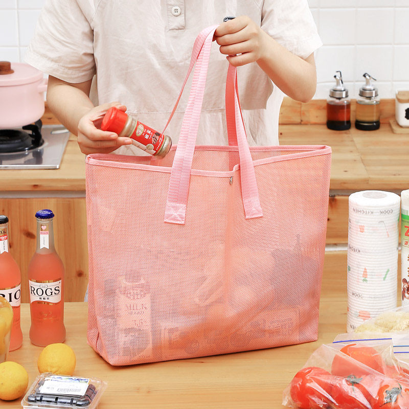 网纱超市便携拎包编织手提袋大号环保袋子布袋子购物袋