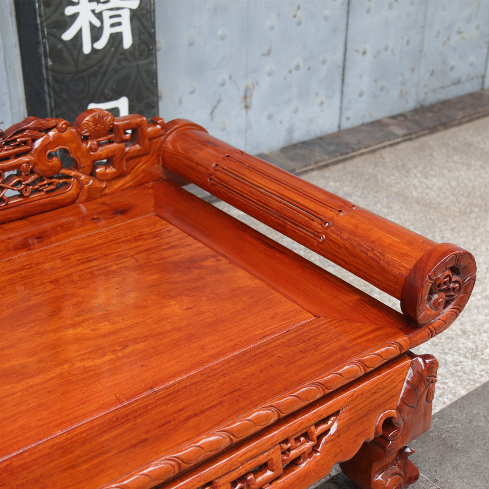 贵妃缅甸花梨床独加厚中式红木躺椅大果紫檀贵妃椅