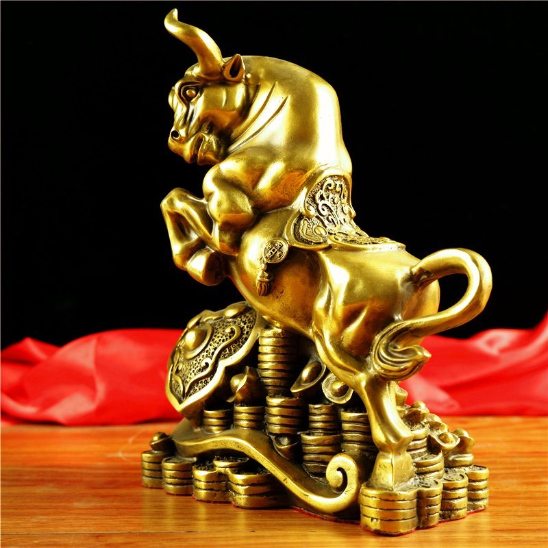 铜牛摆件纯铜抬头风水招财大号新年属牛本命年摆件