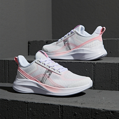 361女鞋运动鞋2020夏季款361度防滑减震轻便透气休闲粉色跑步鞋女