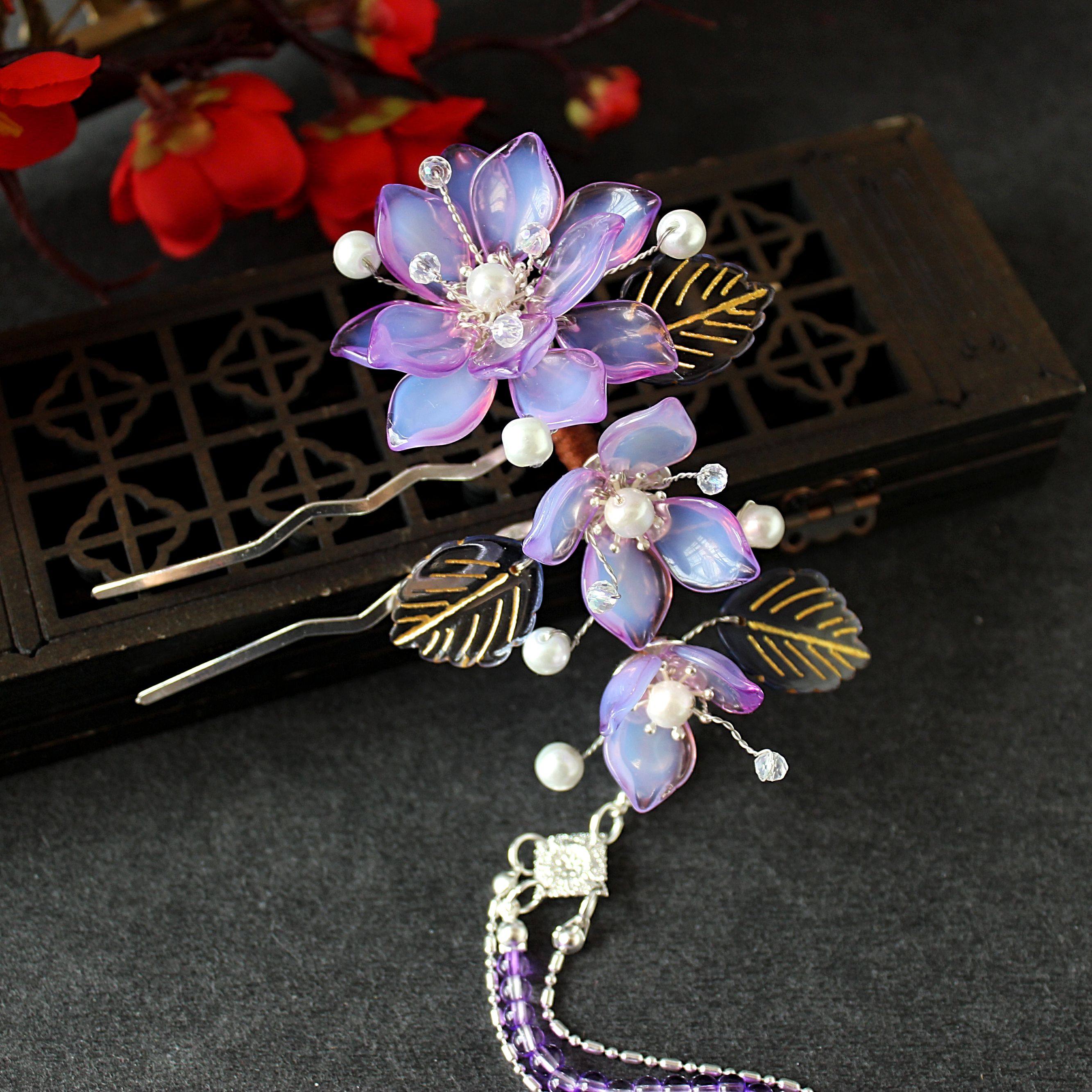 汉服配饰发梳插梳发簪女发钗珠花头珍珠排簪发饰