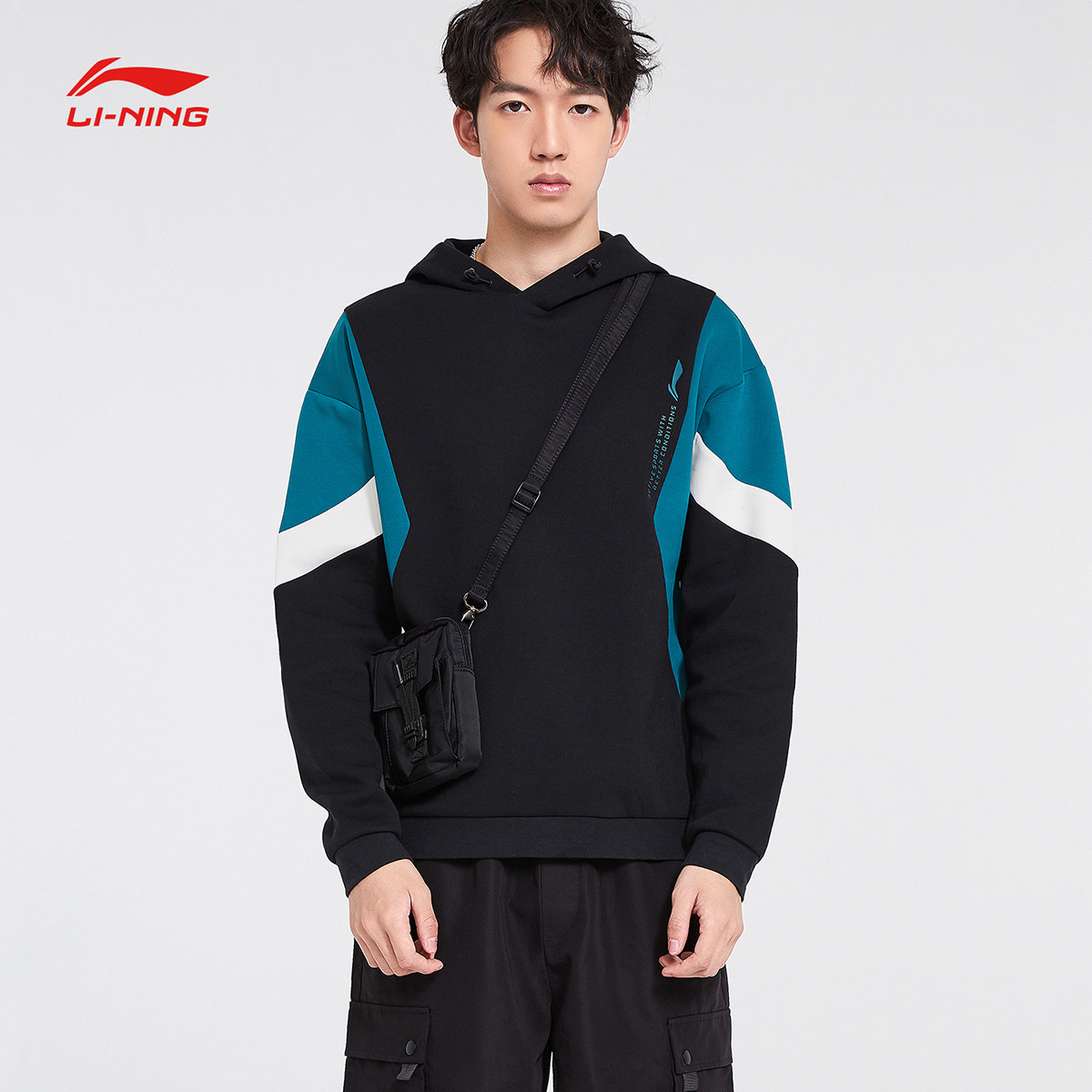 李宁运动卫衣男士2020春款时尚连帽套头衫棉运动卫衣