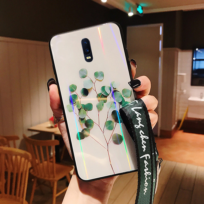 oppor15手机壳女款极光玻璃镜面网红小清新0ppor17pro潮牌女时k尚r1