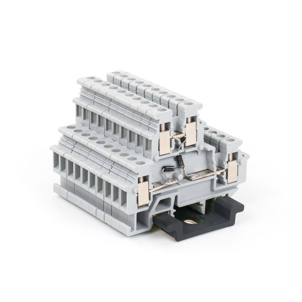 端子双层接线端子ukk25二极管欧式双进双出阻燃uk接线端子