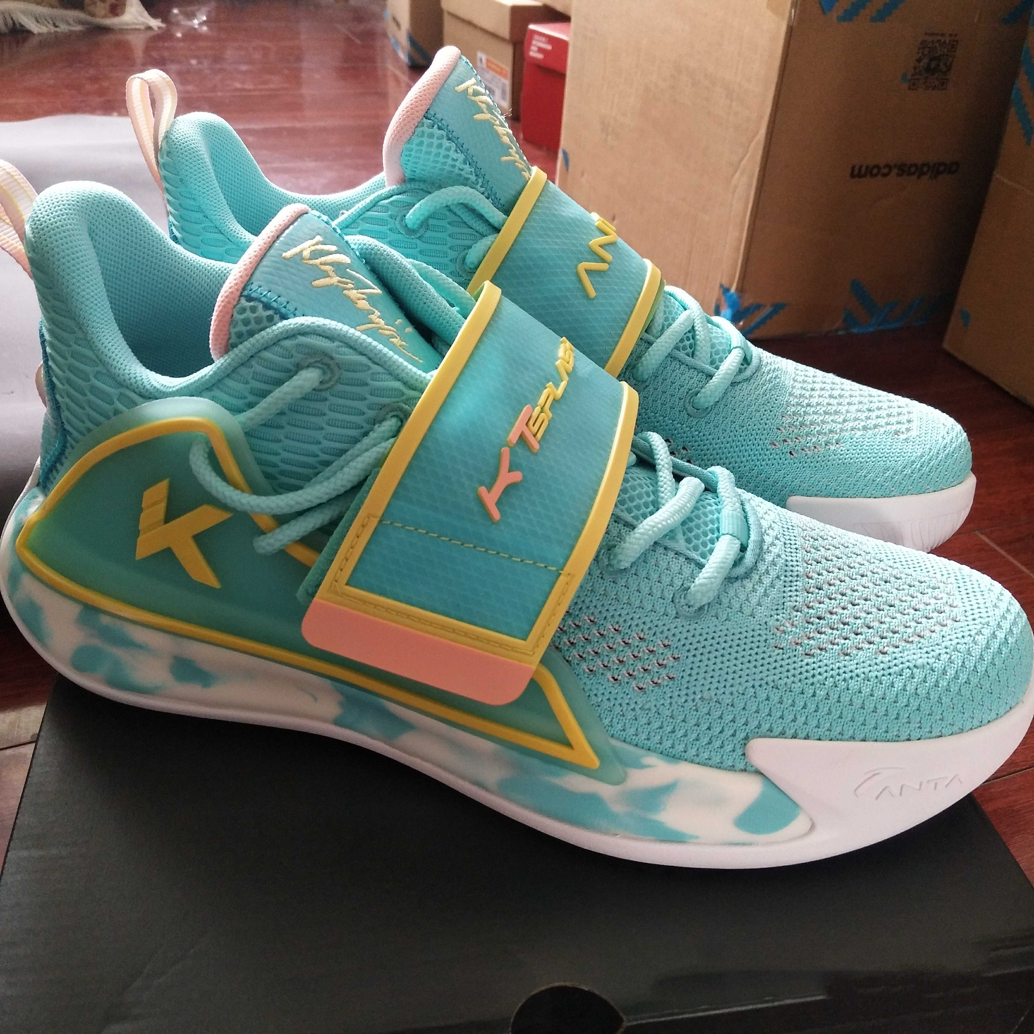 安踏水花2代篮球球鞋2021夏季新款透气汤普森篮球鞋