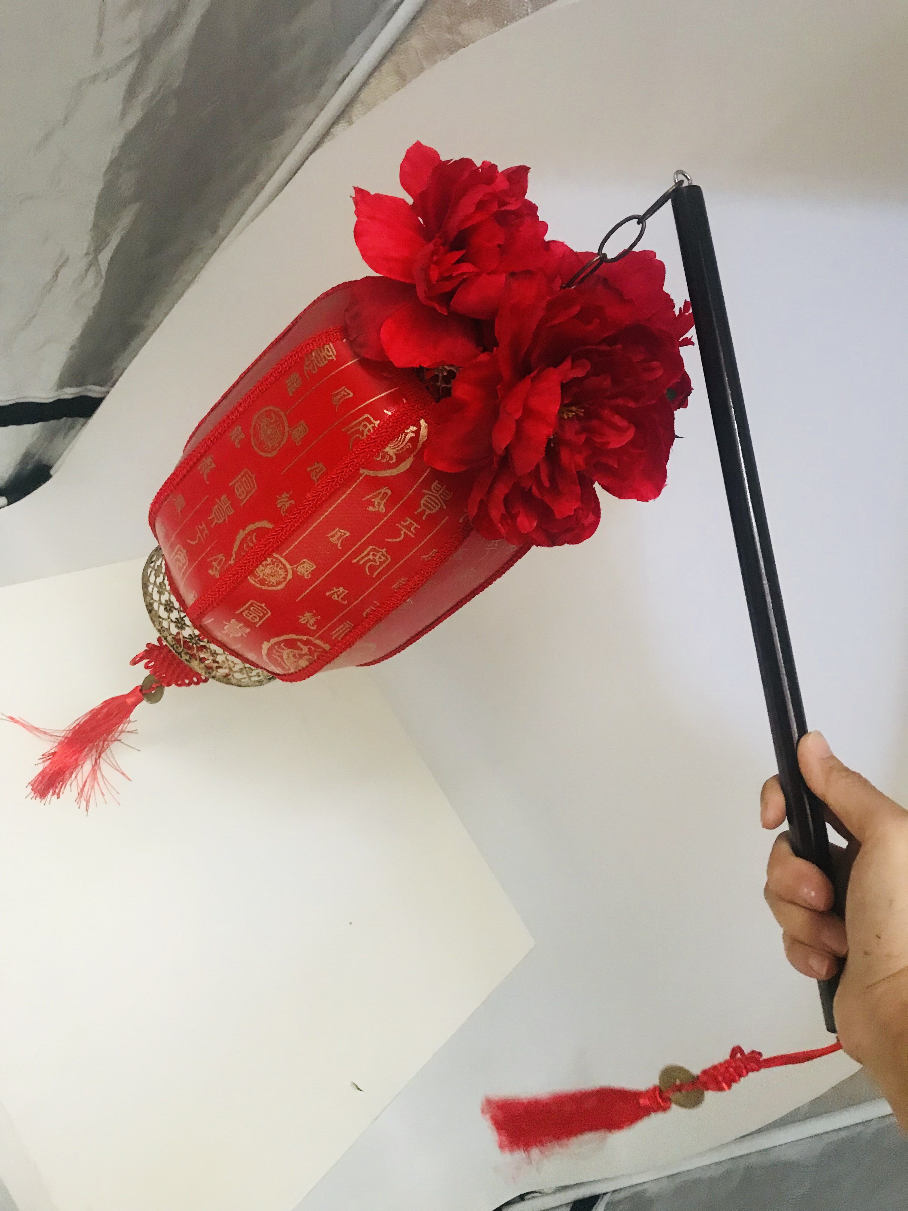 汉式婚礼婢女侍女执事手提宫灯道具红色灯笼全套婚礼道具掌灯礼