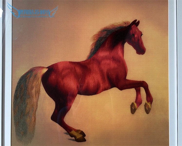 玄关苏绣刺绣成品客厅挂画马到成功卧室餐厅商务礼品苏绣