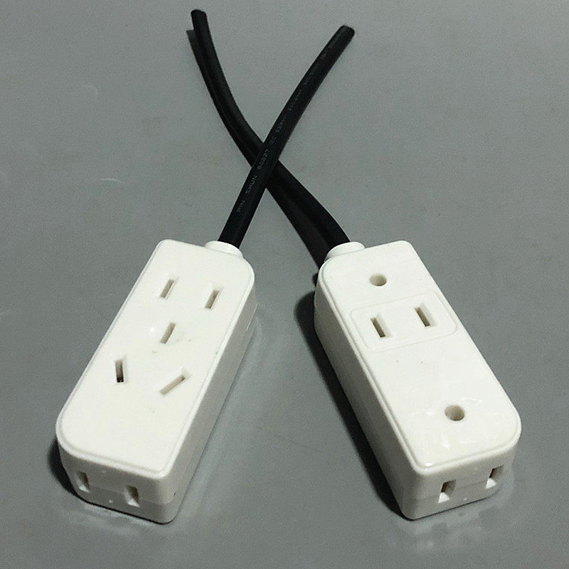 电源监控插座220v二脚接带公母插头两孔一体插头