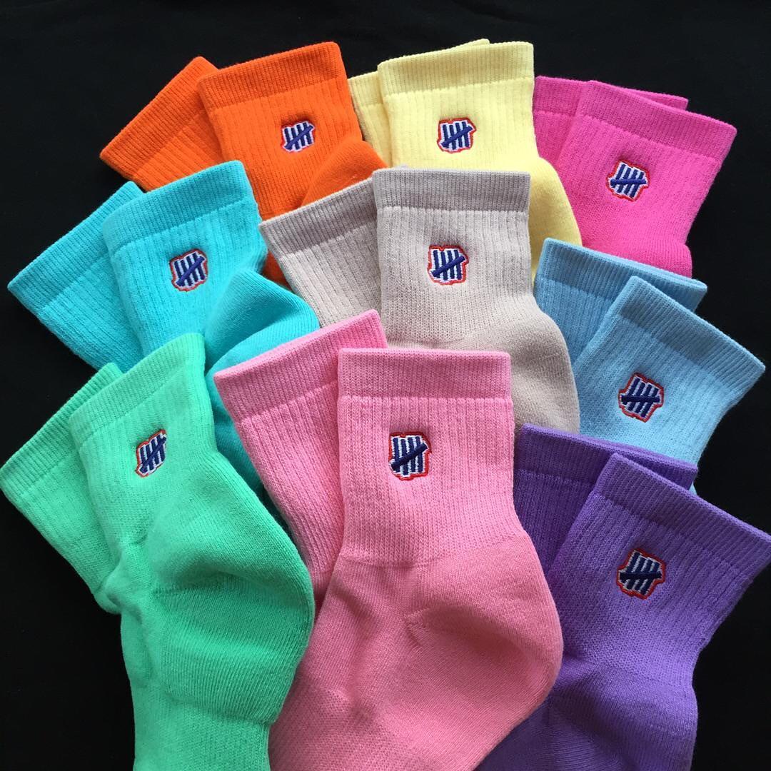 正品undefeated五道杠运动休闲袜子潮流百搭毛巾舒适秋冬运动袜