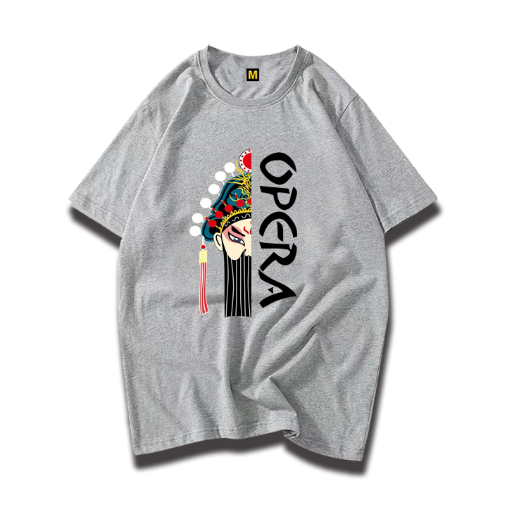 中国国风国潮京剧脸谱短袖复古简约国粹戏曲半袖t恤