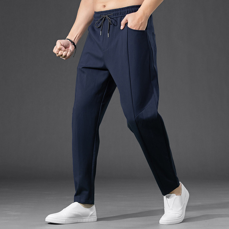 坠感萝卜哈伦裤男运动百搭休闲裤男秋冬款宽松加肥大码小脚裤子