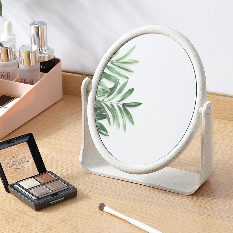 优思居双面化妆镜家用台式桌面梳妆镜子便携式随身随身化妆镜