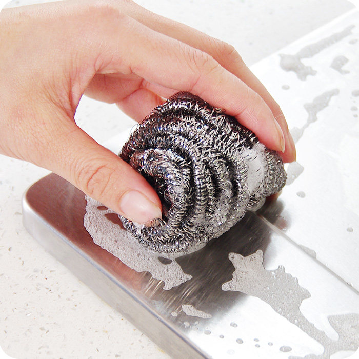 苏诺金属钢丝球 不锈钢清洁球洗锅洗碗刷 厨房清洗刷钢丝刷 3个