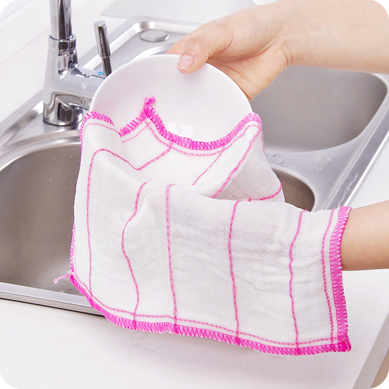 厨房不沾油强力吸水洗碗布抹布3片装 不掉毛清洁巾擦碗洗碗清洁布