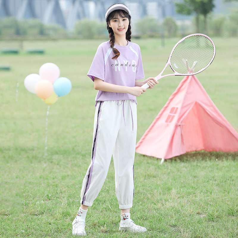 少女女装高中中学生休闲运动套装2021年新款初中女孩休闲运动套装