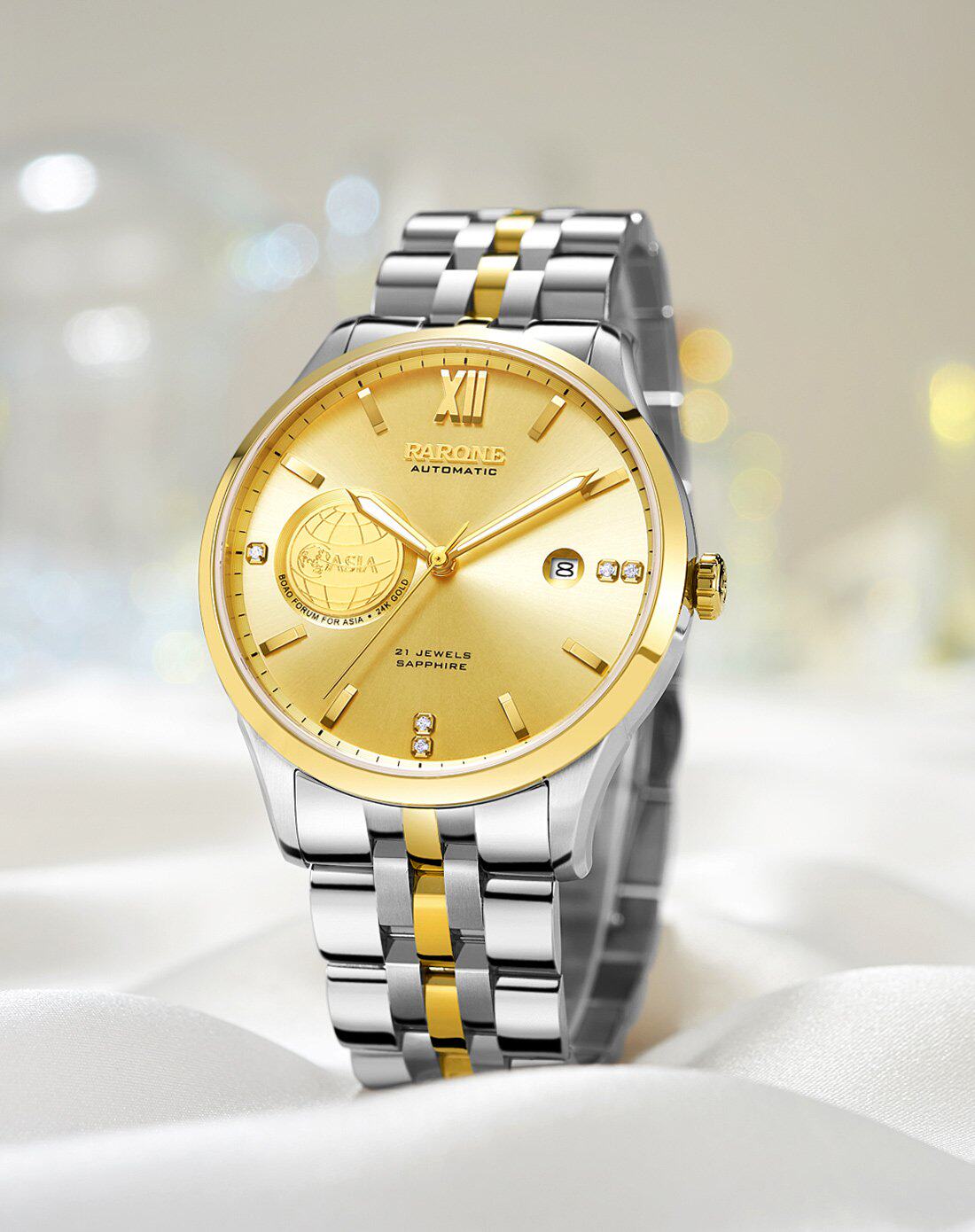 正品雷诺博鳌亚洲论坛定制高端商务24k金表国产腕表