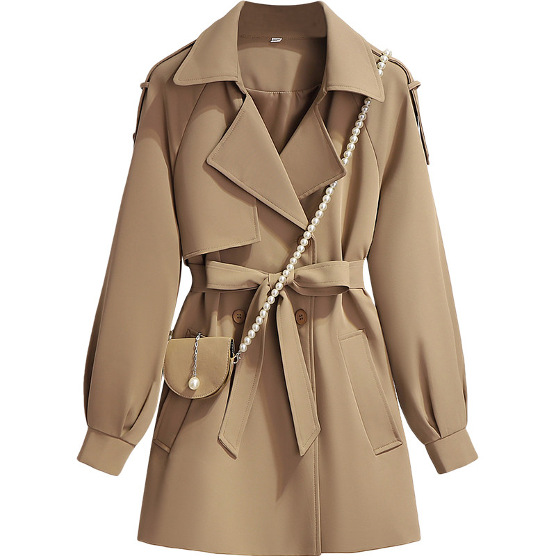 卡其色短款风衣女春秋2022年新款今年流行气质小个子秋冬外套大衣