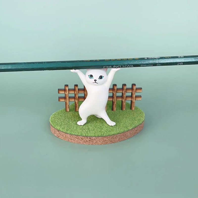 日本原装qualial联名妖娆风骚猫咪笔架网红创意笔架