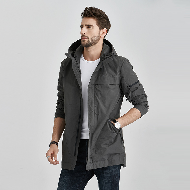 风衣男连帽冬季工装夹克韩版潮流休闲百搭秋冬装中长款衣服男外套