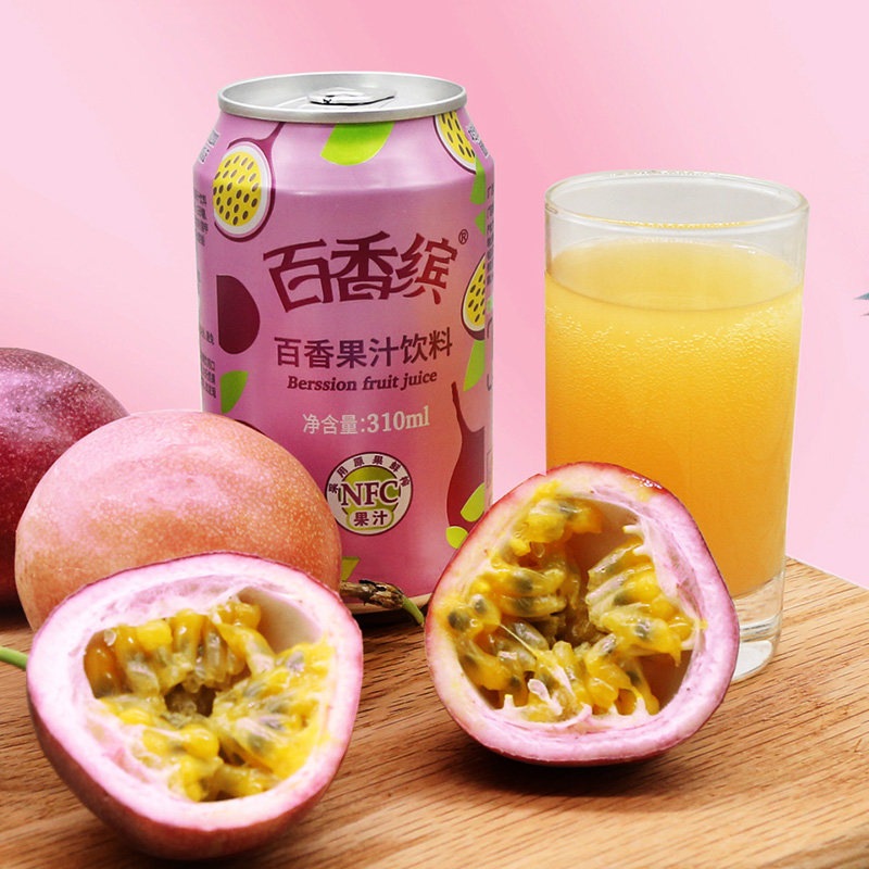 百香缤310ml15罐装含蜂蜜新鲜酸甜百香果汁nfc果味饮料整箱促销