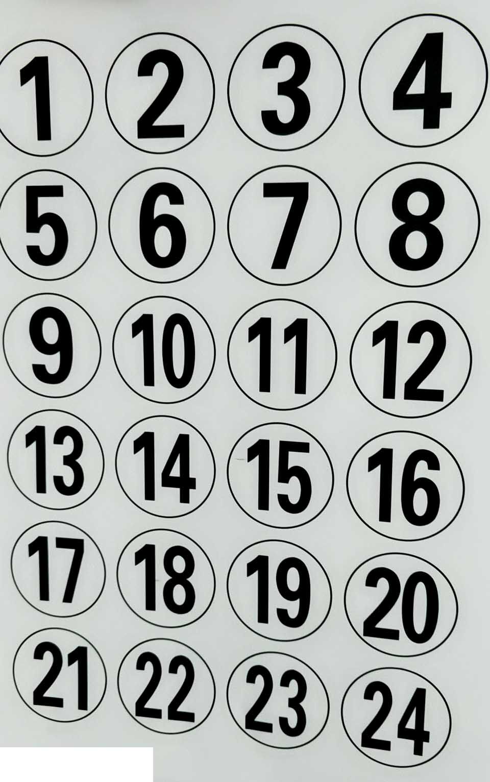 定做透明数字贴纸标签圆形防水不干胶标号记号编码号衣服尺码餐桌